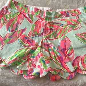 Lilly Pulitzer Pink and Green Floral Shorts